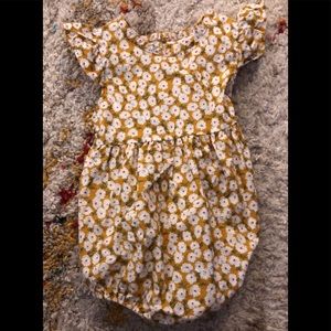 Yellow floral one piece girl romper